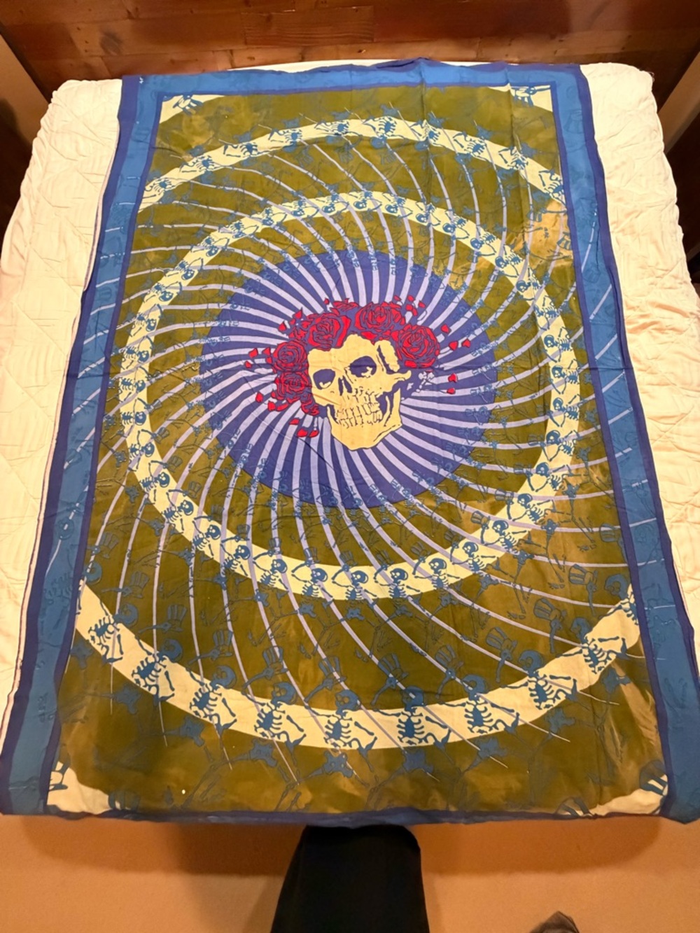 Grateful Deaf Skull and Roses Tapestry